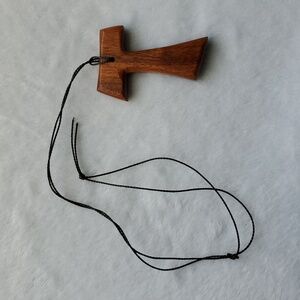 Tau Wooden Cross Pendant